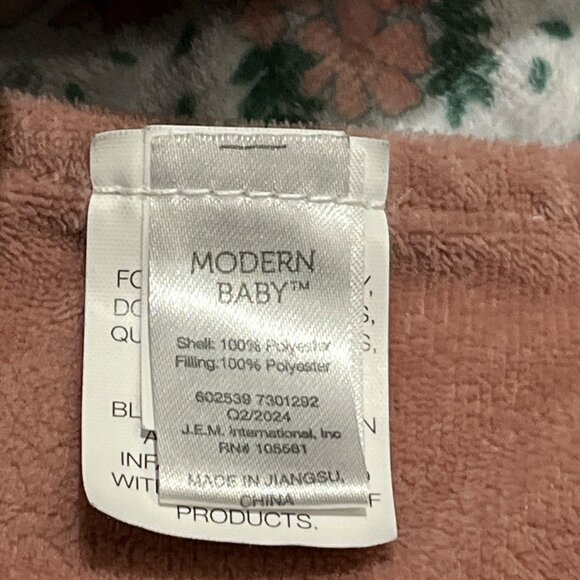 MODERN BABY Plush Elephant Lovey Security Blanket Teethers Rattle Floral Pink - Picture 5 of 8